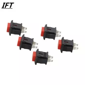 5 красных пластиковых кнопочных переключателей Square Head