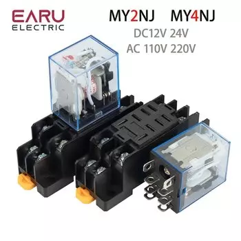 Электромагнитное реле EARUELECTRIC MY2NJ MY3NJ MY4NJ DC12V DC24V AC24V AC110V AC220V 2NO 2NC