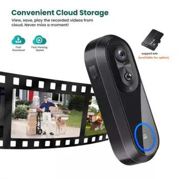 5G 2,4G Wifi Видеозвонок 1080P Беспроводная смарт-камера внутренней связи IP65 Водонепроницаемый звонок с батареей 7000 мАч