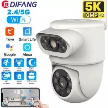 5K 10MP двойной объектив PTZ WIFI камера Full HD двойной экран Ai автоматическое отслеживание человека уличная 5-мегапиксельная камера видеонаблюдения Tuya