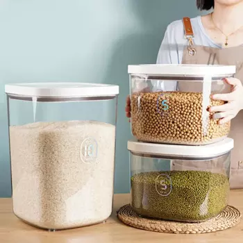 5Kg/10 Kg Sealed Rice Bucket Flour Storage Box Pet Grain Bucket Cat Grain Bucket Miscellaneous Grain 10KG Rice Jar