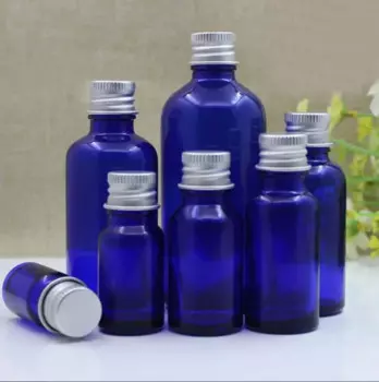 5ml10ml15ml20ml30ml50ml100ml голубая стеклянная бутылка с винтовой крышкой, эфирное масло, образец тонера, влагостойкая стандартная упаковка для кожи с водой