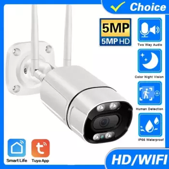 5MP Wi-Fi IP Беспроводная камера Tuya Smart Life Домашняя уличная домашняя камера безопасности CCTV Видеонаблюдение Аудио камера обнаружения человека