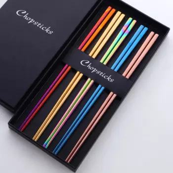 Палочки для еды Buy Go, стальные, квадратные, 5 пар