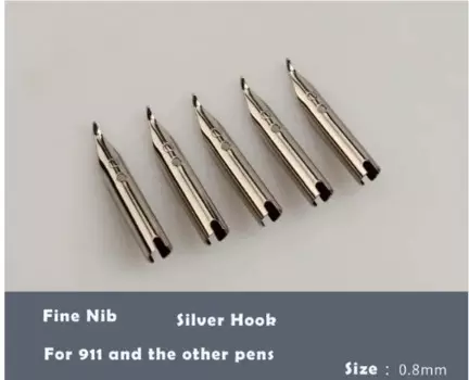 5 серебряных перьевых ручек Jinhao 0,38 мм / 0,8 мм