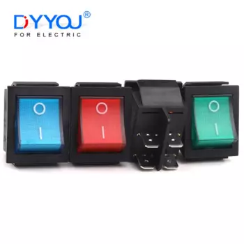 5 шт. KCD4 кулисный переключатель, 2 положения, 4-контактный электрический индикатор включения-выключения с кнопкой освещения, выключатели питания 16A 250VAC/20A 125VA