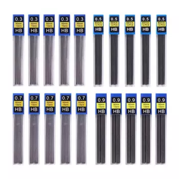 Механические карандаши пластиковые 0.3/0.5/0.7/0.9 мм набор из 5 штук