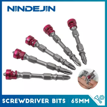 Магнитная отвертка PH2 65 мм, 5 шт./лот, легированная сталь S2, крестовая отвертка с двойной головкой, шестигранный хвостовик, магнитное кольцо