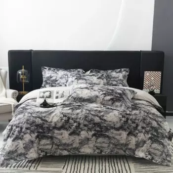 600TC матовый хлопок серый мраморный узор текстура пододеяльник набор двуспальная Королева Король 4 шт Мягкий Комплект постельного белья простыня наволочки