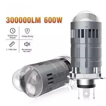 600W H4 Bi Мини-светодиодный объектив проектора 300000 LM Plug and Play автомобильная лампа Canbus автоматические фары турболампы двойной дальний ближний свет 12 В 24 В