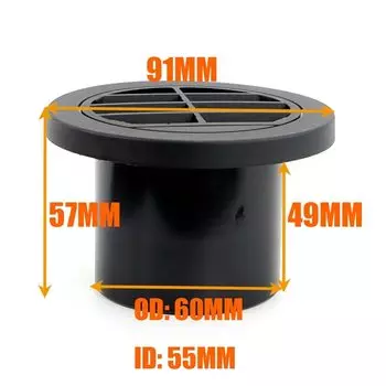 60 мм/75 мм дизельный нагреватель, воздуховод, вентиляционное отверстие, плоский круглый вращающийся разъем, черный для автомобиля, грузовика, VAN Camper