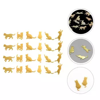 60 Pcs Pendant Cat Accessories DIY Handicraft Crystal Epoxy Charms Metal Phone Shell Decoration Golden Jewelry Making Findings