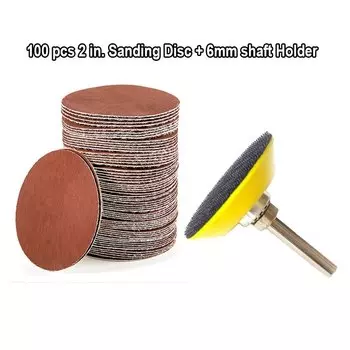 60 шт. 2 дюйма A/O мокрый шлифовальный диск P80 P120 P180 + 1 шт. 3 мм держатель вала для дрели электроинструмента