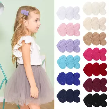 60 шт./партия, заколки для волос с тремя сердечками, 2,4 дюйма