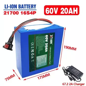 60 в 20 Ач 21700 16s4p T Plug Аккумулятор для электрического скутера 60 в 20 Ач стандартная упаковка 1000 Вт 2000 Вт Аккумуляторы для электровелосипеда