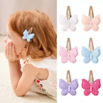 60pc/lot New Butterfly Bow Baby Girls Hair Clips Double Layer Bow Metal Hairpins for child Hair Accessories Kids Pearl Barrettes