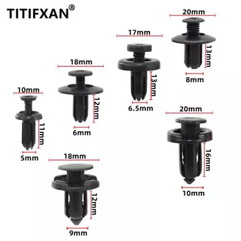 60 шт., 5 мм, 6 мм, 7 мм, 8 мм, 9 мм, 10 мм, отверстие, автомобильный бампер, заклепка, крепеж, автомобильное крыло, обшивка панели, винтовые зажимы для Honda Nissan Toyota Hyundai