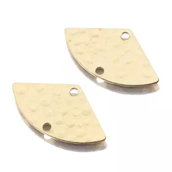 60Pcs/Lot Brass Fan Shaped Link Charms Hammered Pendant Connectors Diy Ethnic Earringsfor Jewelry Making Accessories Wholesale