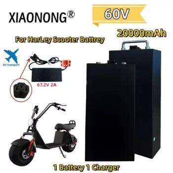 60V 20Ah Removable waterproof batteryHigh Capacity 18650 Lithium Battery for Harley Electric Car Electric Scooter Bicycle