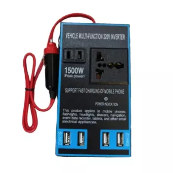 652F 1500 Вт Инвертор мощности DC12V 24V в AC220V преобразователь автомобильной вилки адаптера с портом быстрой зарядки инвертор