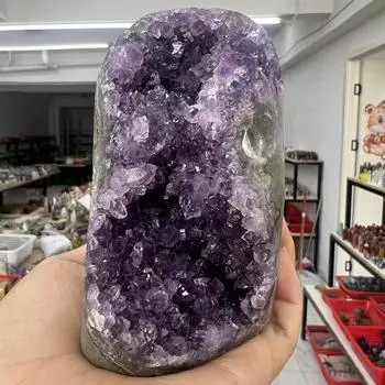 670 г 10,5 см натуральный уругвайский аметист мечты кварцевый кластер подставка