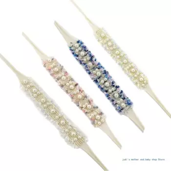 67JC Регулируемая повязка на голову с цветочным узором ручной работы для маленьких мальчиков и девочек, легкая повязка для волос