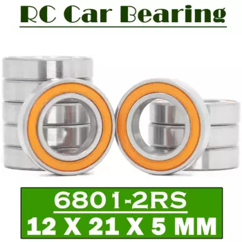 6801RS Bearing ABEC-7 ( 10 PCS ) 12*21*5 mm Thin Section 6801-2RS Ball Bearings 61801 RS 6801 2RS With Orange Sealed L-2112DD
