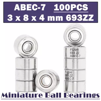 693ZZ подшипник ABEC-7 ( 100 шт) 3*8*4 мм Миниатюрные шарикоподшипники 619/3ZZ EMQ Z3V3