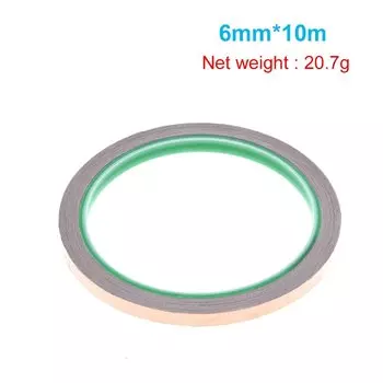 6-20 мм медная лента, клейкая лента в виде улитки, экранирующая электромагнитных помех, проводящая клейкая лента из фольги для витражи, бумажной цепи, электроремонт