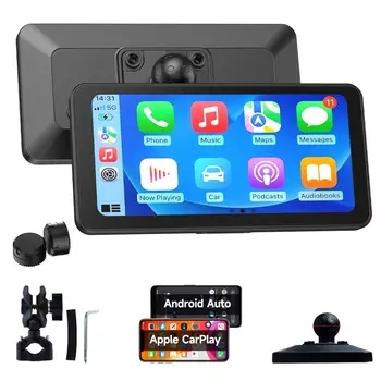 6,25-дюймовый портативный мотоцикл, беспроводной Apple Carplay/Android Auto, GPS-навигатор, сенсорный экран с TPMS