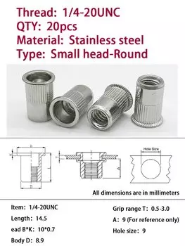 6 #-32 8 #-32 10 #-24 10 #-32 1/4-20 5/16-18 3/8-16 дюйма из нержавеющей стали, резьба, потайная заклепка, ннтс, вставная гайка SUS 304