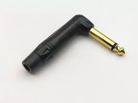 6,35 мм моно/стерео (1/4 дюйма) штекер прямой угол TRS аудио разъем