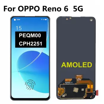 6,43 AMOLED для OPPO Reno6 5G LCD кодирующий преобразователь сенсорного экрана в сборе Замена для Oppo Reno 6 5G lcd PEQM00 CPH2251