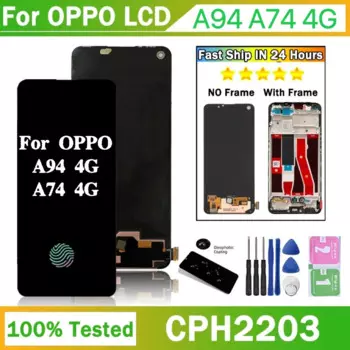 6,43 "Оригинальный дисплей для Oppo A94/A74 4G CPH2203, ЖК-дисплей для Oppo A94, дисплей с рамкой