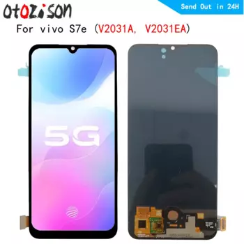 6,44-дюймовый AMOLED ЖК-дисплей для vivo S7e V2031A, V2031EA, ЖК-дисплей, сенсорная панель, сенсор экрана, модуль дигитайзера с рамкой в сборе