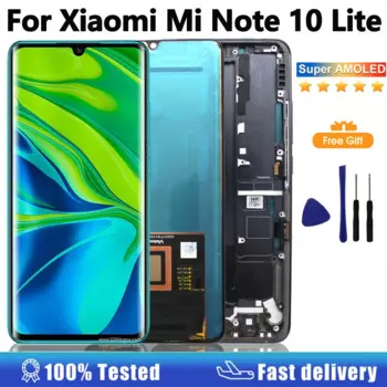 6,47-дюймовый Super AMOLED-дисплей для Xiaomi Mi CC9 Pro, ЖК-дисплей, дигитайзер сенсорного экрана в сборе для Xiaomi Mi Note 10 Lite, ЖК-дисплей