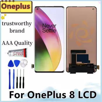 6,55 "100% протестированный OLED ЖК-дисплей для OnePlus 8 AMOLED дисплей кодирующий преобразователь сенсорного экрана в сборе для oneplus 1 + 8 IN2013 IN2017 IN2010 R
