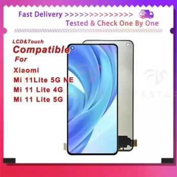 6,55 "AMOLED для Xiaomi Mi11 Lite 4G ЖК-дисплей MI11Lite 5G NE ЖК-дисплей с сенсорным дигитайзером в сборе, сменный экран Mi 11 Lite, ЖК-дисплей