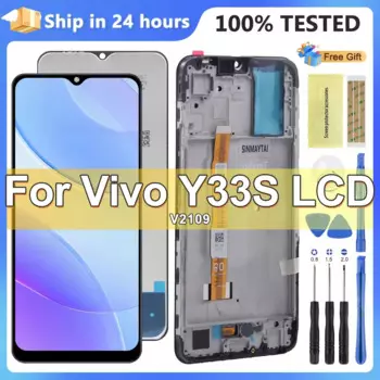 6,58 "оригинальный для VIVO Y33s Y76 5G LCD дисплей кодирующий преобразователь сенсорного экрана в сборе Замена для VIVO y33s y76 дисплей с рамкой