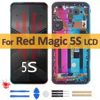 6,65 "Оригинальный ЖК-дисплей для ZTE nubia Red Magic 5S ЖК-дисплей дигитайзер в сборе + рамка для RedMagic 5S сенсорная панель для замены