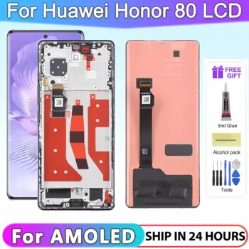 6,67 "Honor 80 ЖК-дисплей для Honor80 5G ANN-AN00 ЖК-дисплей с сенсорным экраном и рамкой в сборе, запасные части