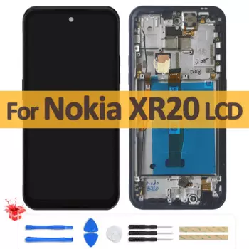 6,67 "Оригинальный ЖК-дисплей для Nokia XR20 TA-1368, ЖК-дисплей, сенсорная панель, дигитайзер в сборе с рамкой для Nokia XR 20 TA-1362