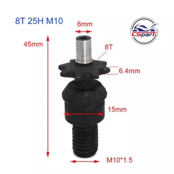 6 7 8 зубьев 6T 7T 8T передняя звездочка 47CC 49CC мини-мото карманный грязевой питбайк ATV 25H T8F 10 мм резьба