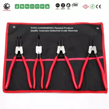 6 "7" 9 "стопорных колец Комплект Heavy Duty внешний/внутренними плоскогубцами рессорной серьгой с прямой/Изогнутые челюсти для клещи для снятия пружинного кольца удержания