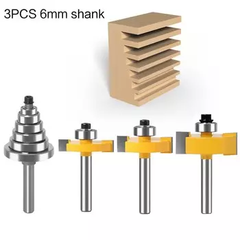 6, 8, 12 мм shankRabbet фреза с 6 набор подшипников-1/2 дюйма H - 1/4 дюйма хвостовик фреза для деревообработки инструменты для деревообработки