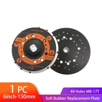 6-дюймовая шлифовальная пластина без пыли с 44 отверстиями, шлифовальная пластина с крючком и петлей, самоклеящаяся шлифовальная пластина с резьбой M8 для орбитального шлифовального станка