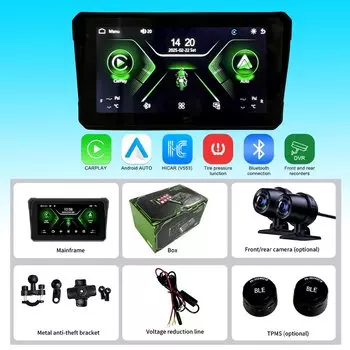 6-дюймовый для навигационного мотоцикла, водонепроницаемый Apple Carplay, экран дисплея, портативный мотоцикл, беспроводной Android, Auto, WIFI TMPS