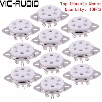 6-контактная ламповая розетка GZC6-2, керамическая позолоченная для VT57 VT58 6D6 RK49 6C6 WE310 310A