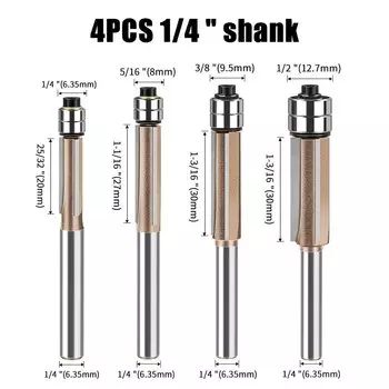6 мм 1/4 дюйма хвостовик Z3 фреза с подшипником 3 фрезы по дереву фрезы деревообрабатывающий фрезерный инструмент