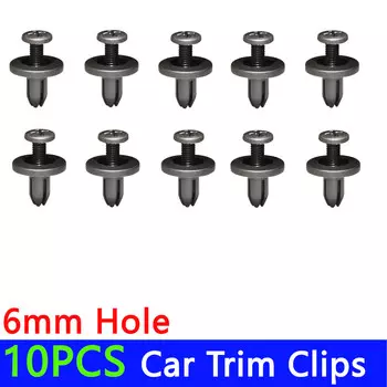 6 мм 8 мм отверстие 20/10 шт. пластиковые автозастежки заклепки зажимы автомобильный бампер дверная панель крыло универсальное для всех автомобилей винт заклепка зажим